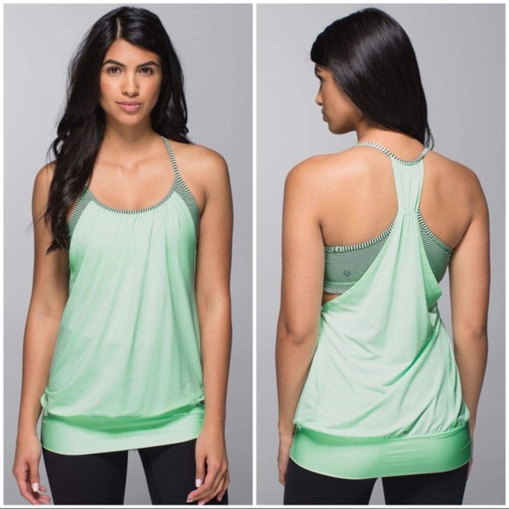 Lulu Lemon No Limits Mint Tank Top w/ built-in bra